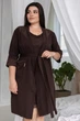 Халат трикотаж батал MiaNaGreen Хш1002 3XL Коричневый - изображение 1