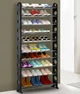 Полиця етажерка для взуття 10-ярусна до 30 пар взуття Shoe rack 8060, 63.5 см x 20 см x 154 см, з металевими трубами - зображення 5