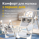 Стільчик для годування BabyChair з регульованою спинкою та столиком, шезлонг, колеса, складний X-715 - зображення 2