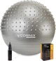 Мяч для фитнеса (фитбол) Cornix 55 см полумассажный Anti-Burst XR-0463 Silver - изображение 1