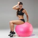М'яч для фітнесу (фітбол) Cornix 55 см масажний Anti-Burst XR-0469 Pink - зображення 7