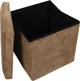 Пуф Storage solutions Tobo з відсіком для зберігання вельветовий 38 x 38 x 38 см Коричневий (5902973458695) - зображення 5