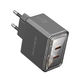Зарядний пристрій Borofone BAS33A Treasure PD/QC45W dual port 2USB-C напруги: 110-240V (AC, 50/60Hz, 1.2A макс.) Black - зображення 1