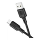 Кабель для зарядки и передачи данных USB Borofone BX113 Silicone fast charging 2.4A USB-A to Micro - USB 1 метр Black - изображение 1