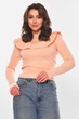 Кофта женская с рюшами однотонная розового цвета Fashion размер 42-44 (210185) - изображение 1
