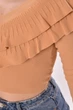 Кофта женская с рюшами однотонная бежевого цвета Fashion размер 40-42 (210179) - изображение 4