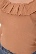 Кофта женская с рюшами однотонная бежевого цвета Fashion размер 42-44 (210186) - изображение 4