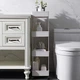 Узкая этажерка Mimo на колесиках для ванной и кухни 4 яруса 40x22x80см, этажерка пластиковая white - изображение 4