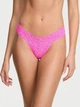Жіночі трусики Victoria's Secret (887922483275) Lace Thong XXL рожеві - зображення 1