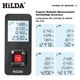 Лазерный аккумуляторный дальномер Hilda E-50 для измерения длины, площади, объема - изображение 10