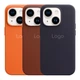 Чохол Leather Case with MagSafe для iPhone 13 Orange - зображення 2