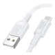 Кабель для зарядки и передачи данных USB Borofone BX111 fast charging data cable 2.4A USB-A to Micro-USB 1 метр White - изображение 1