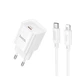 Зарядний комплект Hoco C146A Mini Charger 1USB-C PD/QC 20W (5V/3A) кабель Type-C to Lightning 1 метр Білий - зображення 1
