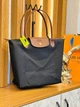 Сумка с принтом Longchamp женская черная трансформер (s621) - изображение 1