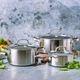 Набір посуду GreenPan Geneva, 6 предметів, 16,20,24 см, 1,5,3,1,4,8 л з керамічним покриттям (CC005244-001) - зображення 2