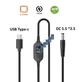 Кабель USB Type-c DC 140W (5.5 х 2.5) с регулировкий напряжения 5-9-12-15-20-28V-5А, 1 метр (0553) - изображение 1