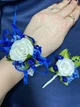 Весільний набір для свідків у синьому кольорі (бутоньєрка+браслет) - изображение 2