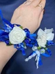 Весільний набір для свідків синього кольору (бутоньєрка+браслет) - изображение 2