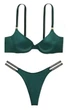 Комплект білизни Victoria’s Secret Deepest Green Shine Strap Push-Up Смарагдовий 34С-XS - зображення 1