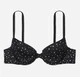 Комплект Victoria’s Secret(бюстгальтер+трусики бікіні)без push up,на кісточках .чорний з сріблястим 34С-S - зображення 8
