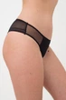 Женские трусы бразилианы из микрофибры, декорированы сеткой Giulia (L5135BR-M) М Black-Черный, трусики с низкой посадкой, нижнее белье повседневное - изображение 5