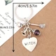 Брелок-ключница «WITCH» с метлой, шляпой, бусиной и подвесками в готическом стиле - изображение 4