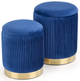 Набір пуфів Halmar MONTY Оксамит Темно-синій Золота подставка V-CH-MONTY-PUFA-GRANATOWY (5905248112131) - зображення 1