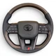 Руль для Toyota Land Cruiser 200, Prado 150. GR. В стиле LC300. GR. Без подогрева. Коричневое дерево. Черный логотип. В сборе. - изображение 1