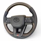 Руль для Toyota Land Cruiser 200, Prado 150. GR. В стиле LC300. GR. Без подогрева. Коричневое дерево. Черный логотип. В сборе. - изображение 3