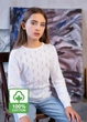 Джемпер для дівчат білий гілочки, 100% бавовна розмір 122 см (6-8 років) TopHat - зображення 2