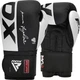 Боксерские перчатки RDX BOXING GLOVES REX F4 черный, белый 14 унций (BGR-F4B) - изображение 1