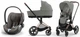 Універсальний візочок 3 в 1 Cybex Priam 4.0 шасі Rosegold (автокрісло Cloud T i-Size) Mirage grey - зображення 1
