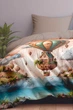 Комплект постільної білизни Home Line Полуторний Євро 160х220 см Мрії мандрівника Коричневий Сатин твіл (198997 HL) - зображення 1