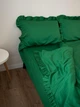 Комплект постільної білизни Cozy з рюшами зелений Двоспальний 180*200 см, простирадло 160*200*20 на резинці - изображение 5