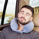 Ортопедическая дорожная подушка-бублик под шею Travel Pillow от Correct Shape, чехол велюр, цвет Голубой, 28х27,5х14 см - изображение 3