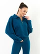 Костюм зі штанами і кофтою у стилі casual трикотажний домашній молодіжний із штанами кльош ISSA PLUS 15510 S бірюзовий (issa2007682784202) - зображення 4