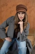 Картуз жіночий кепка з козирком One Size коричневий - изображение 5
