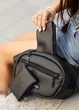 Сумка через плечо женская бананка Sambag Flex черная 30×17×10 см (85351001) - изображение 6