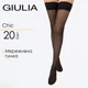 Панчохи зі швом на силіконовій резинці Giulia CHIC 20 calze 3/4 Black-nero,жіночі капронові панчохи - зображення 1