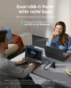 Мережевий зарядний пристрій Anker Laptop GaN Charger 140W 3xUSB-C PD3.1 1xUSB-A Display Cable Dark Grey (B26976Z1) американська вилка з перехідником - зображення 4
