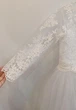 Святкова сукня для дівчинки до першого причастя з мереживом і довгим рукавом 149 см біла - зображення 5