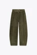 Штани balloon з ефектом замші Zara 5070/463 S Хакі (05070463505S) - изображение 7