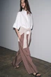 Струмуючі смугасті штани zw collection Zara 4437/247 XL Синій/Бежевий (04437247068XL) - изображение 7