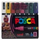 Набір маркерів художніх UNI POSCA Dark Color 8кол. PC-5M DARK COLOR 8C (1,8-2,5мм) / PC-5M DARK COLOR 8C/ - зображення 1
