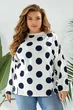 Свитшот женский в горох молочный 257R332 AGER 3XL-4XL - изображение 6