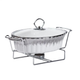 Мармит Yiwu HP1024 мармитница с крышкой на подставке овальная 35 см x 22 см x 6 см Белый - изображение 1