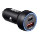 Автомобільний зарядний пристрій Brevia ePower Dual PowerMax Metal LED 60W 1xUSB-C+1xUSB-A 46060CUB - зображення 1