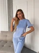Женский домашний костюм с рюшами голубого цвета 36844 50/52 - изображение 4