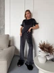 Жіночий домашній костюм з рюшами (футболка+штани) Uaclothes 46-48 Чорний (like36849-172761350) - изображение 4