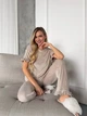 Жіночий домашній костюм з рюшами (футболка+штани) Uaclothes 46-48 Бежевий (like36847-172741350) - изображение 5